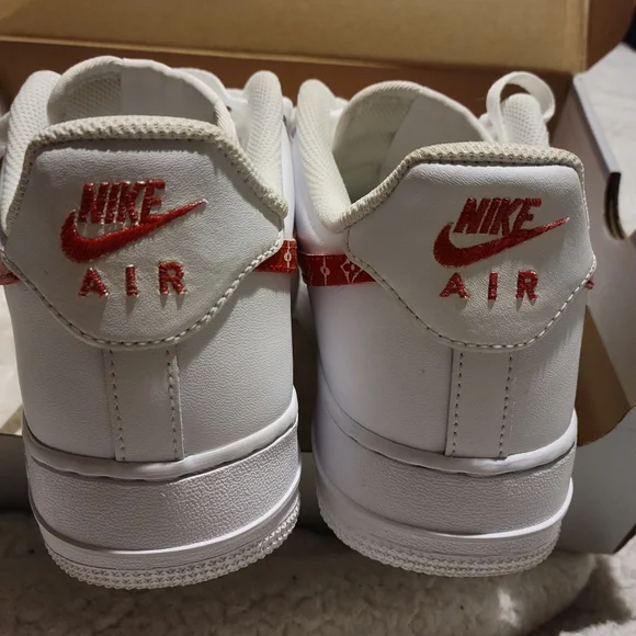 Customized LV -Nike- Air force 1's...Size 10.5 mens...Red/White - Picture 4 of 14